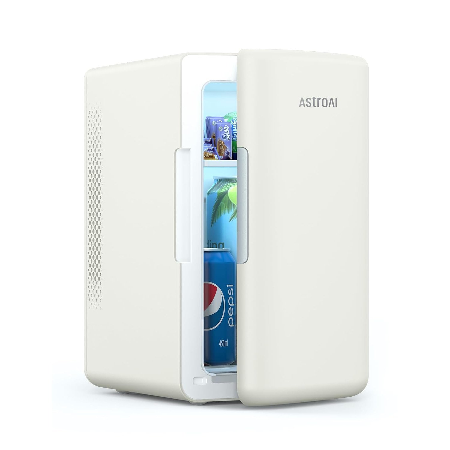AstroAI Mini Fridge 6 Litre / 8 Can | Cooler and Warmer | AC/DC | Small Fridge for Bedrooms, Car, Drinks, Beauty, Skincare, Travel (Beige)