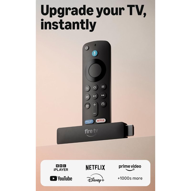 Amazon Fire TV Stick HD (newest gen), free & live TV, Alexa Voice Remote, powered by the TV, effortless setup, find TV programmes faster with Alexa+