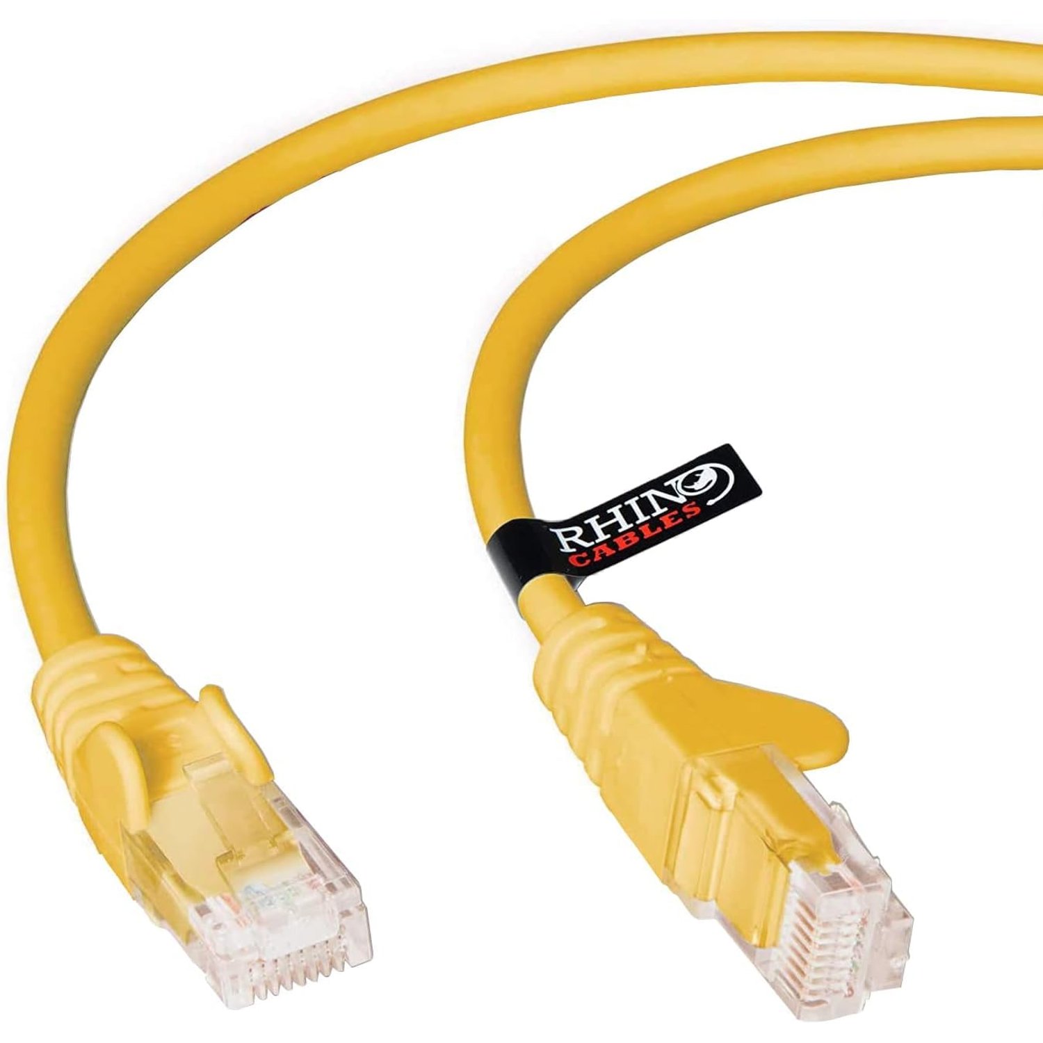 rhinocables CAT 5e High-Speed Ethernet Cable - Reliable LAN Network RJ45 Cable for Fast Internet & Data Transfer | Durable WiFi Broadband Cable for Gaming & Streaming, (50cm, Yellow, Pack of 50)