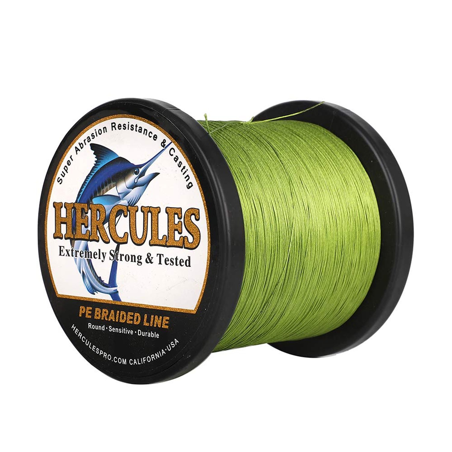 Hercules Braided Fishing Line 2000m 2187yds 10lbs-200lbs Pe Superline 8 Strands (Army Green 20lb/9.1kg 0.20mm)