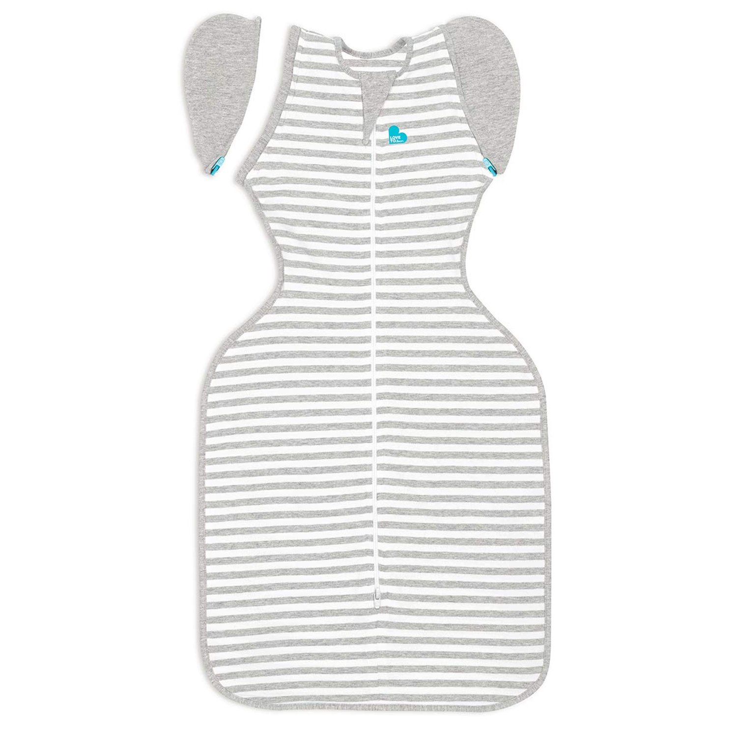 Love To Dream™ Swaddle UP™ Transition Bag, Medium 6–8.5 kg – White Dreamer | Snug Fit with Zip-Off Wings | 1.0 Tog Ideal for Spring & Summer (20–24°C) | Machine Washable Cotton & Double Zip