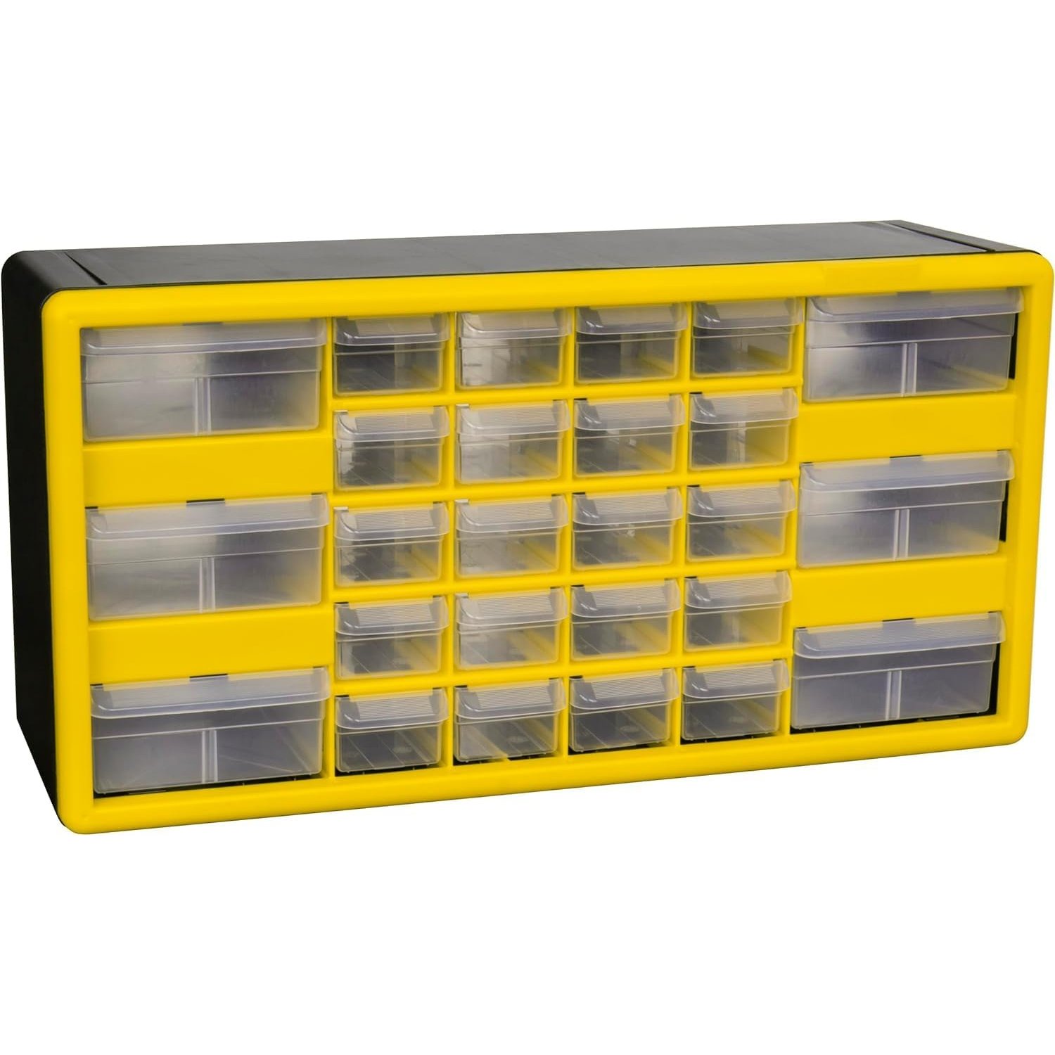 Akro-Mils 10144 44-Drawer Plastic Drawer Storage Cabinet for Garage Organization, Teacher Toolbox, Makeup Organizer, and More, 50.8 cm W x 16 cm D x 40.6 cm H, Yellow