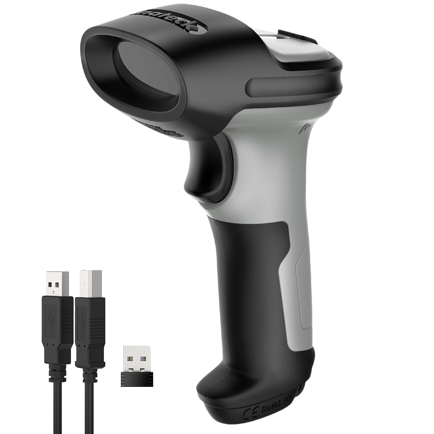 Inateck 2D Barcode Scanner Bluetooth, Wireless QR Code Scanner, Handscanner with AI APP & SDK, 1 Charge 180 Days Standby, Automatic Fast and Precise scanning, BCST-72