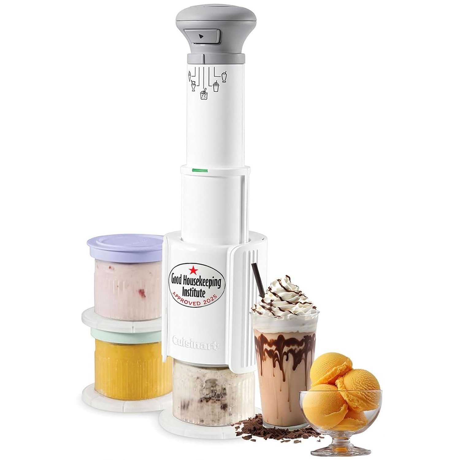 Cuisinart FreezeWand Ice Cream Maker | Includes 3 x 240ml dessert pots | 5 presets: Ice Cream, Sorbet, Milkshake, Slushie, Mixins | high-protein, dairy-free, vegan, low calorie