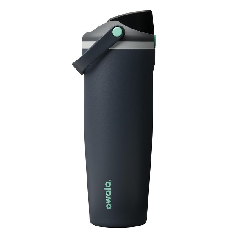 Owala FreeSip Sway Insulated Stainless Steel Water Bottle with Two-Way Spout, Built-In Straw and Bucket Handle, Made for Travel, School, and Sports, 890ml, BPA Free, Leak Proof, Foggy Tide, (Grey)