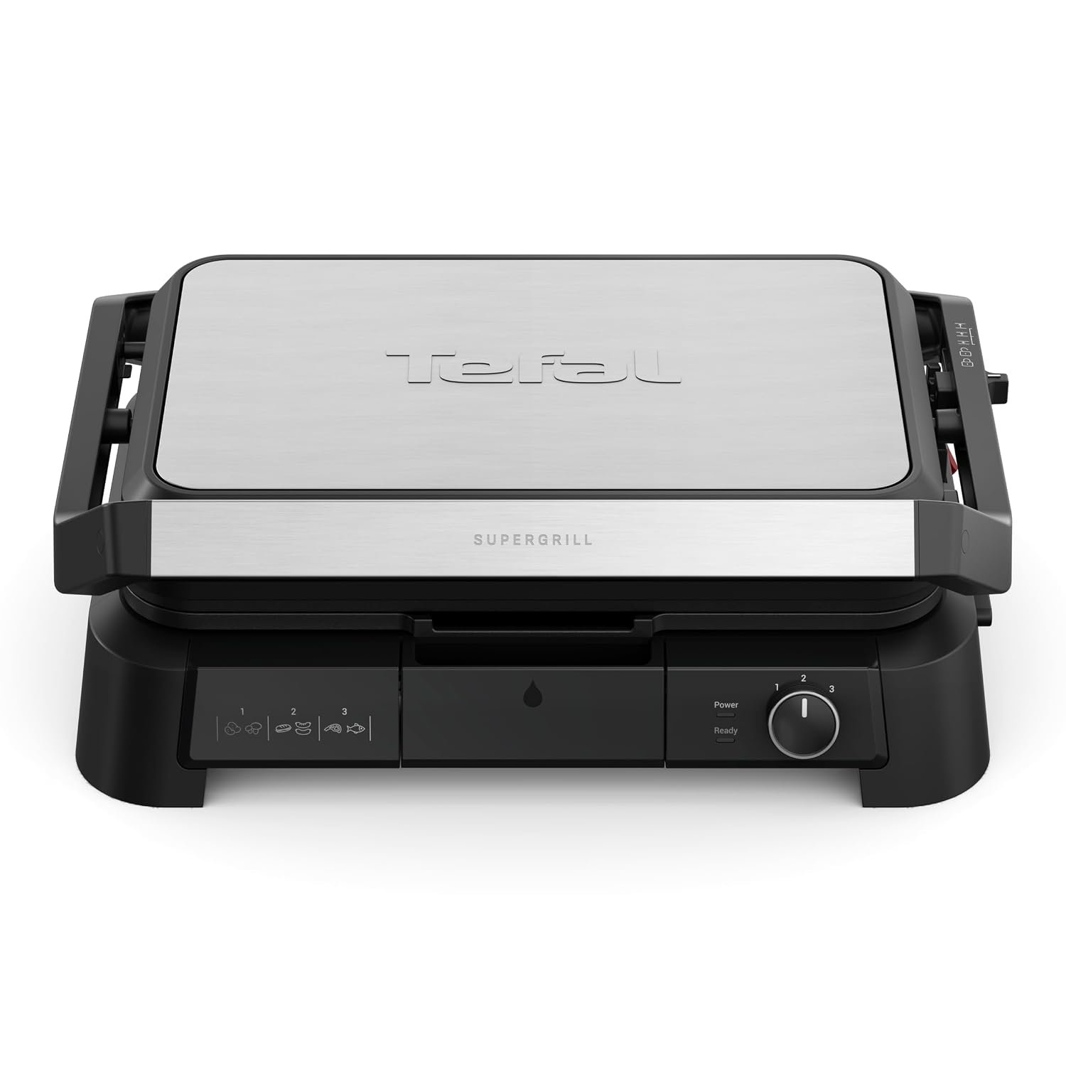 Tefal SuperGrill 3in1 XL, Indoor Grill, BBQ, Oven Style, Panini, Adjustable Temperature, XL Surface, Dishwasher Safe, Non Stick Plates, Stainless Steel, GC520DG1