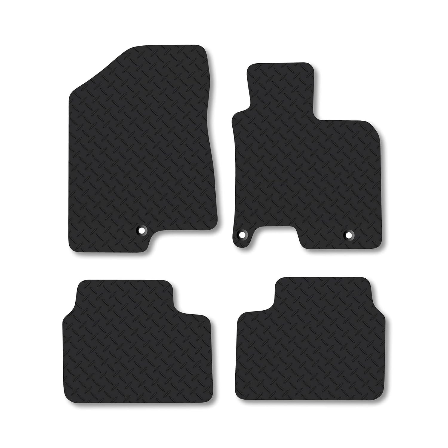 Kia Ceed (2012-2018) Heavy Duty Thick Rubber Car Mats Accessories Tailored Fit Front Rear Set Compatible Accessory Waterproof Durable Non-Slip 5mm Full Coverage Protection with Clips