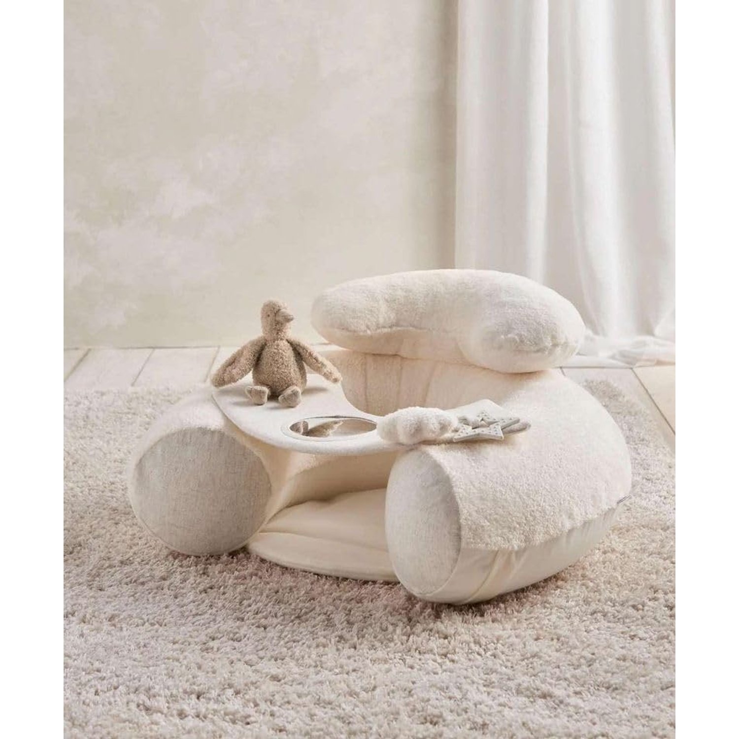 Mamas & Papas Welcome to the World Ducking Sit & Play Baby Floor Seat, Cream (from +6month Until Sitting unaided)