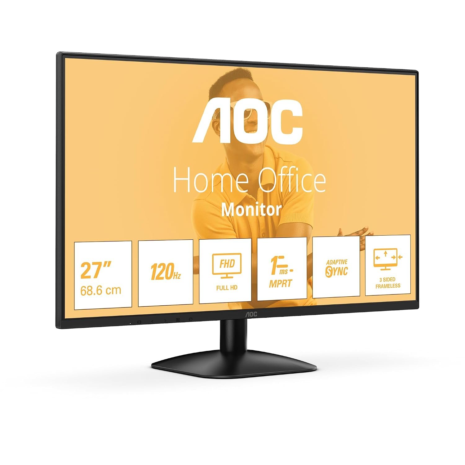 AOC 27B31H 27 inch FHD Monitor 120Hz, IPS Panel, 4ms GtG, (1920x1080 HDMI 1x 1.4) Black