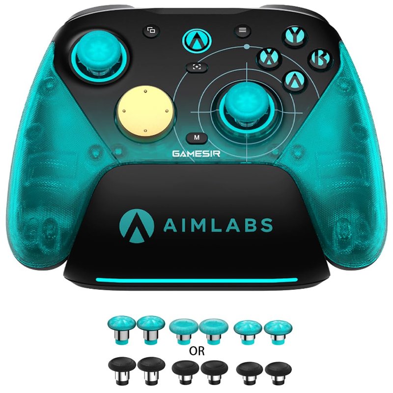 GameSir G7 Pro 8K PC Wireless Controller for Windows with TMR Joysticks, Dual-Mode Trigger Stops, Four Remappable Macro Buttons, 3.5mm Audio Support - Aimlabs Edition