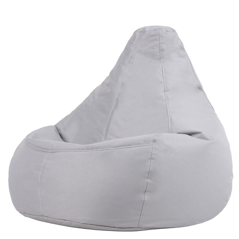 Bean Bag Bazaar Dalton Gaming Bean Bag Chair, Grey, Garden Chair, Water Resistant Fabric, Beanbag for Indoor and Outdoor Use with Filling Included, Garden Furniture, Outdoor Seating