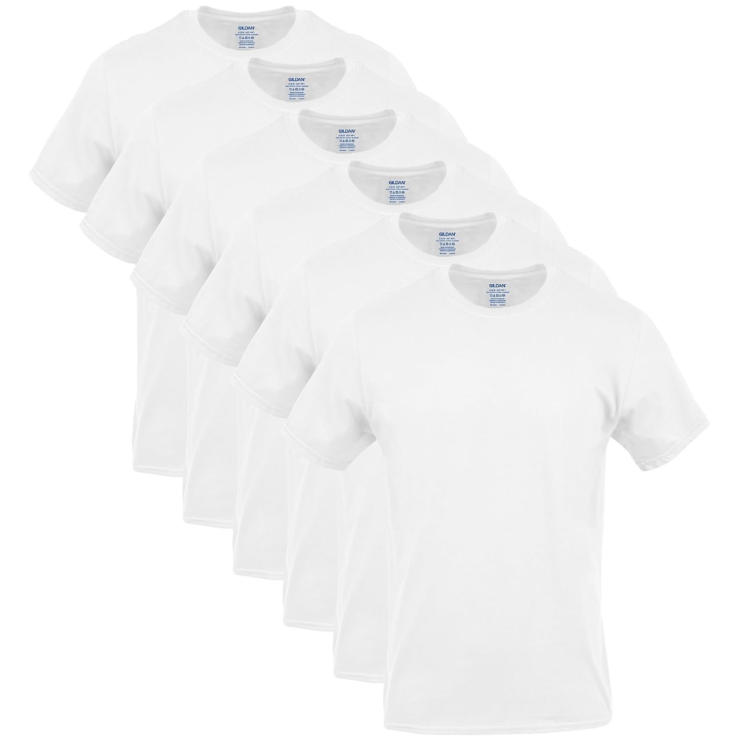 Gildan Men's Crew T-Shirts, Multipack, Style G1100, White (12-Pack), XXL