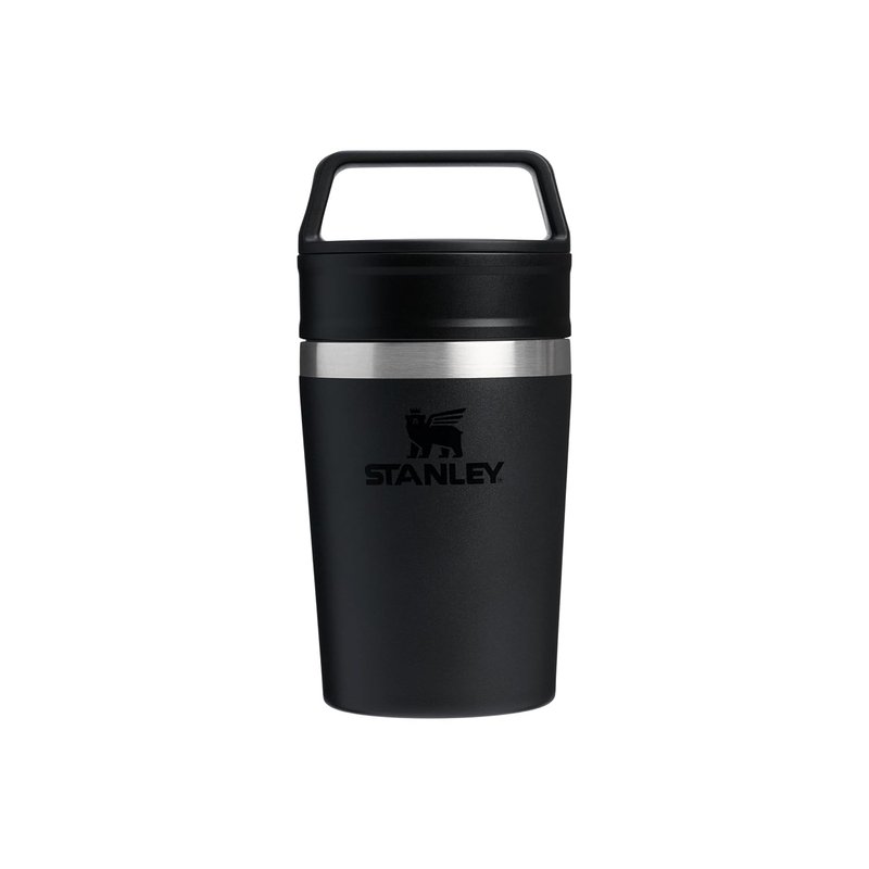 STANLEY 1913 Cafe to-Go Travel Mug 0.23L - Keeps 3 Hours Hot - 4 Hours Cold - Stainless Steel Thermal Mug - Dishwasher Safe - Easy-Carry Handle - Insulated Coffee Cup - Black