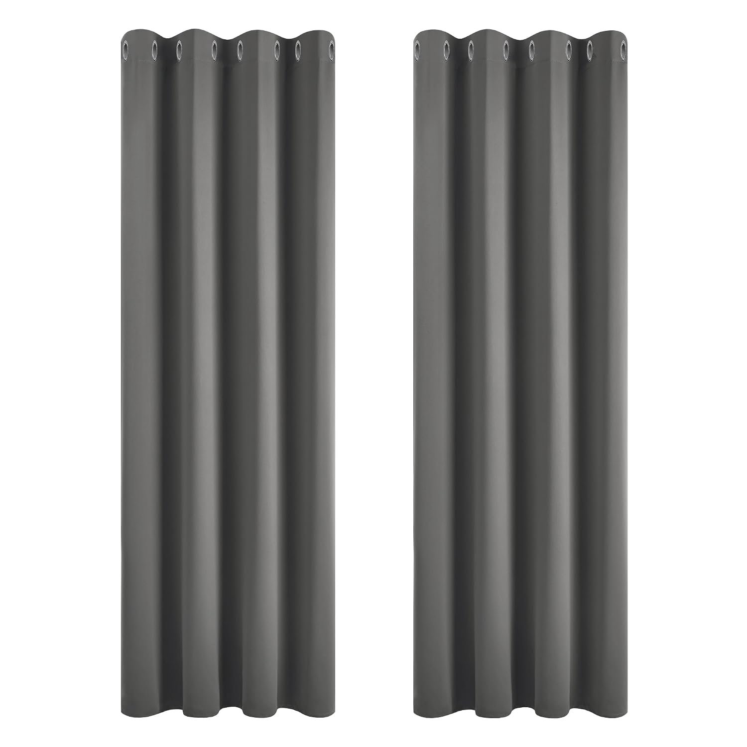 Deconovo 84 inch Drop Curtains Blackout Super Soft Bedroom Curtains Thermal Insulated Energy Saving Blackout Curtains for Kids Light Grey 46x84 Inch 2 Panels