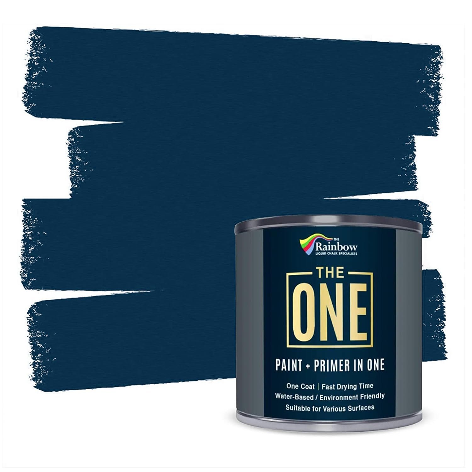 THE ONE All-In-One Paint & Primer - Navy Satin, 2.5 L | Multi-Surface 1 Coat Formula | Easy Indoor & Outdoor Decorating for Home & Garden Walls, Floors & Furniture | Durable, Water-Based & Low VOC