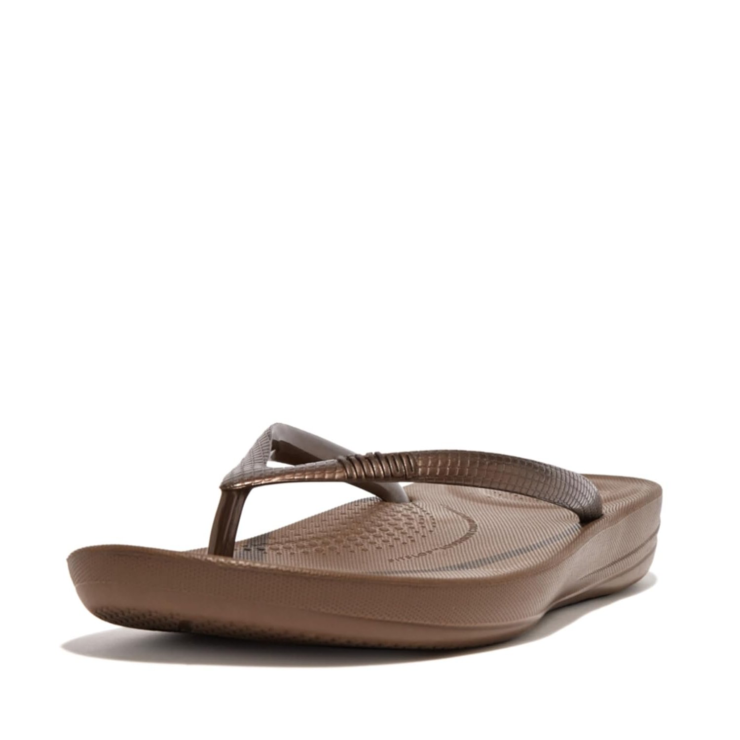 FitFlop Women's iQushion Ergonomic Flip Flops - Lightweight & Comfortable with Natural Arch Support - Bronze - 5 UK