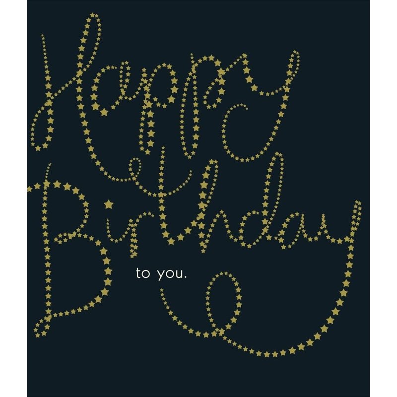 UK Greetings | Birthday Card | Happy Birthday Gifts | Her/Him | Gold Lettering Design | With Envelope | 165 x 190 mm