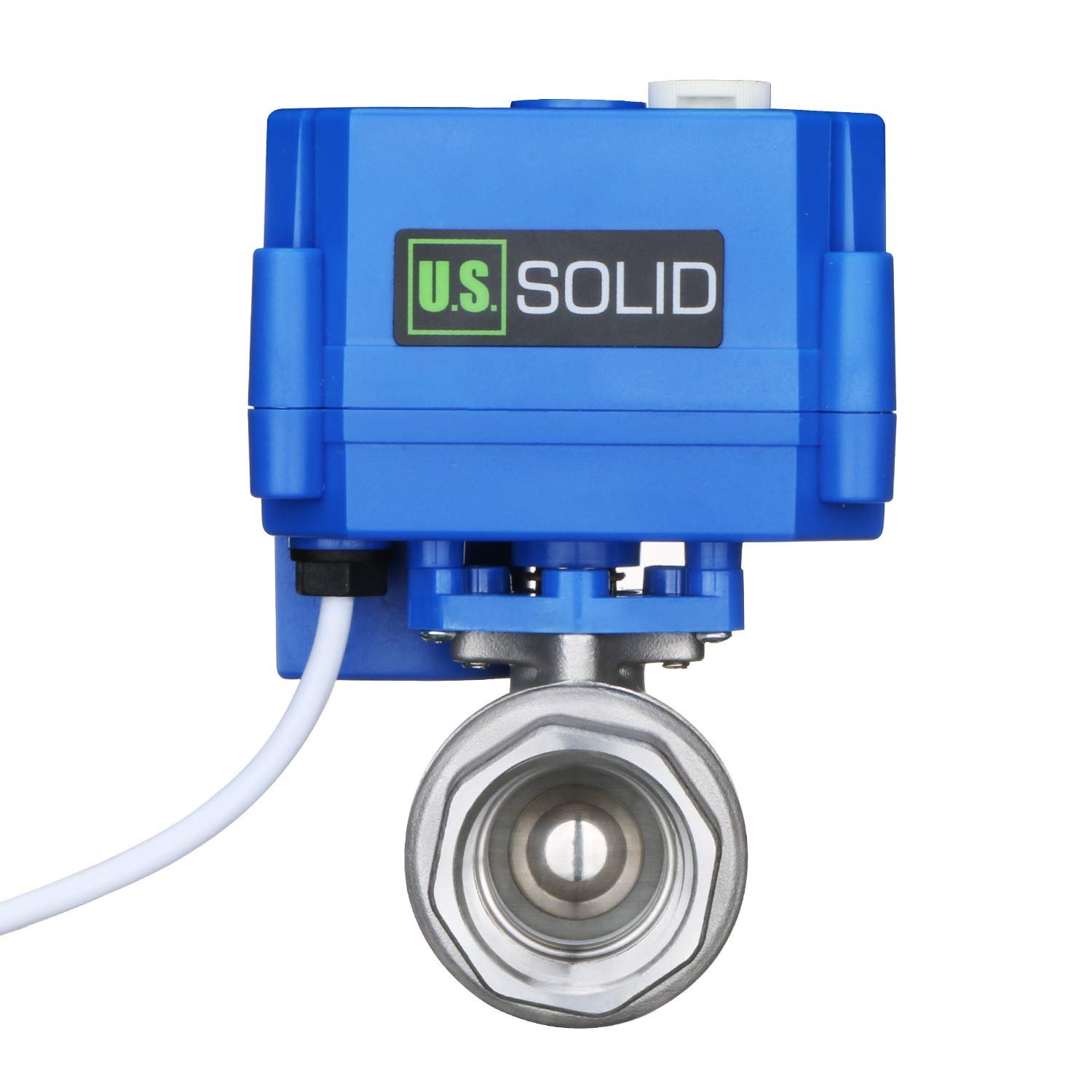U.S. Solid Motorized Ball Valve- 3/4" Stainless Steel Ball Valve with Manual Function, Full Port, 9-24V AC/DC and 2 Wire Auto Return Setup