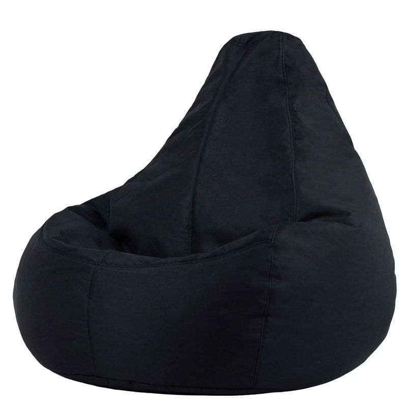 Bean Bag Bazaar Dalton Gaming Bean Bag Chair, Black, Garden Chair, Water Resistant Fabric, Beanbag for Indoor and Outdoor Use with Filling Included, Garden Furniture, Outdoor Seating