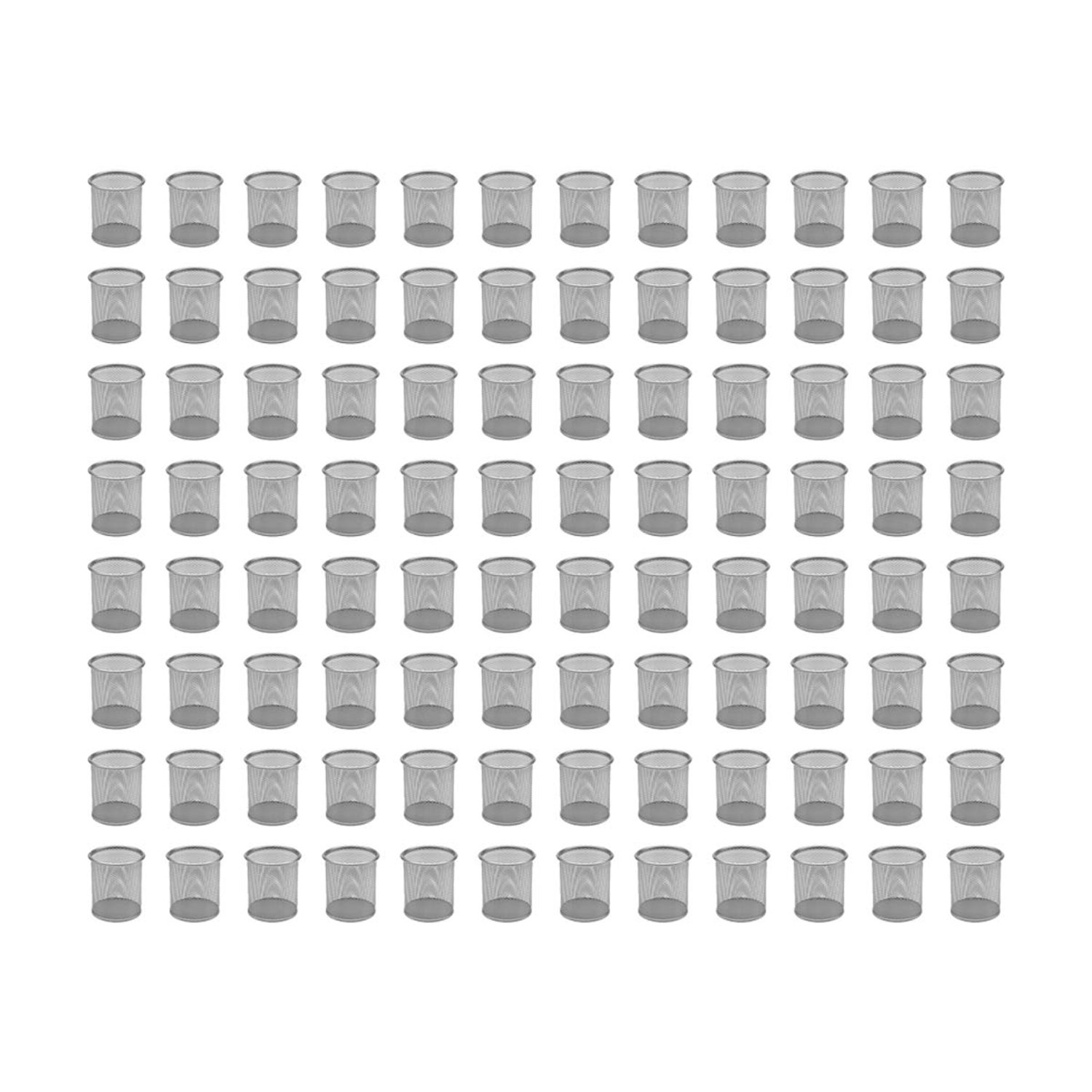 Osco Mesh Pen Pot - Silver (Pack of 96)