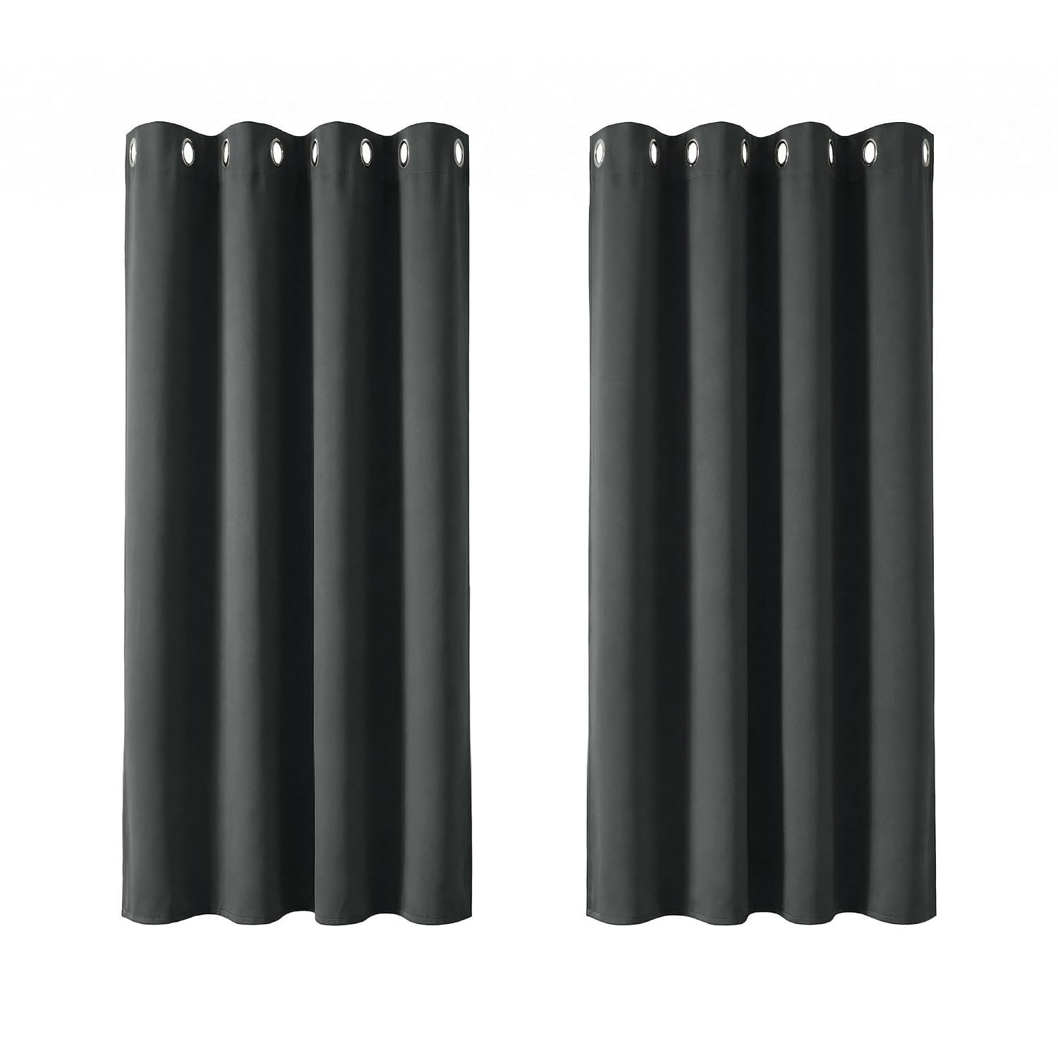 Deconovo Blackout Curtains Eyelet Super Soft Thermal Insulated Ring Top Blackout Curtains for Nursery 46 x 54 Drop Inch Dark Grey 2 Panels
