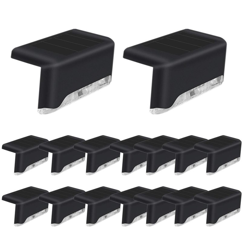 Codian 16 Pack Solar Deck Light, Solar Deck LED Lights for Outdoor, Waterproof LED Lights for Step, Railing, Wall, Patio, Garden, Stair, Yard and Driveway Path (Warm White)