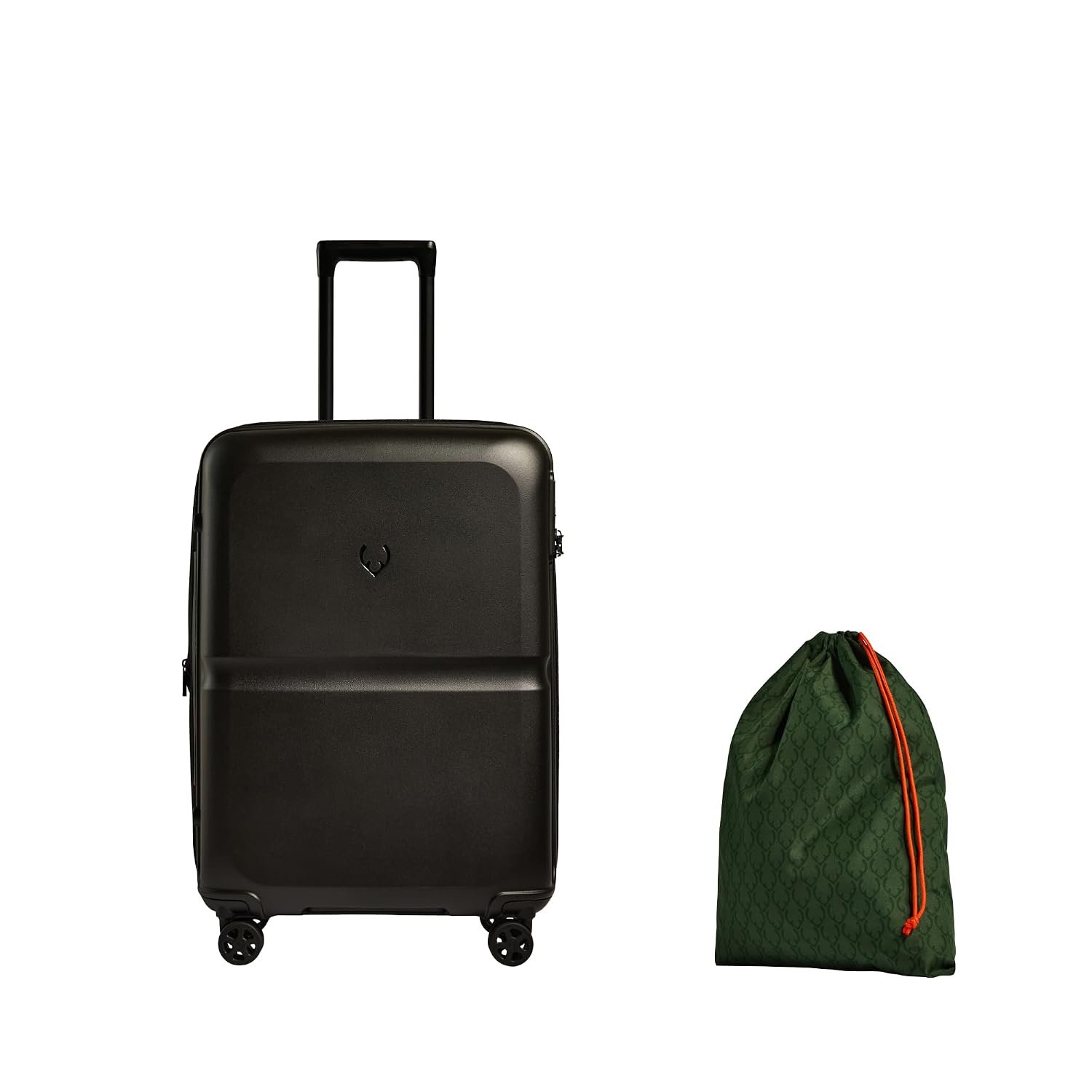 ANTLER Single Stripe Hard Shell Medium Suitcase + Laundry Bag - 68x46x31cm 89L, Expandable, Lightweight, 4 Spinner Wheels, TSA Lock - Durable Check in Luggage - Black