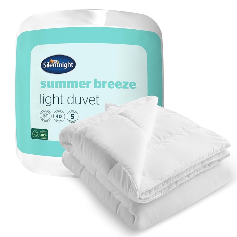 Silentnight Summer Breeze 4.5 Tog King Duvet - Lightweight Low Tog Cooler Summer Duvet Quilt Ideal for Warm Nights and Hot Sleepers - Hypoallergenic and Machine Washable - King