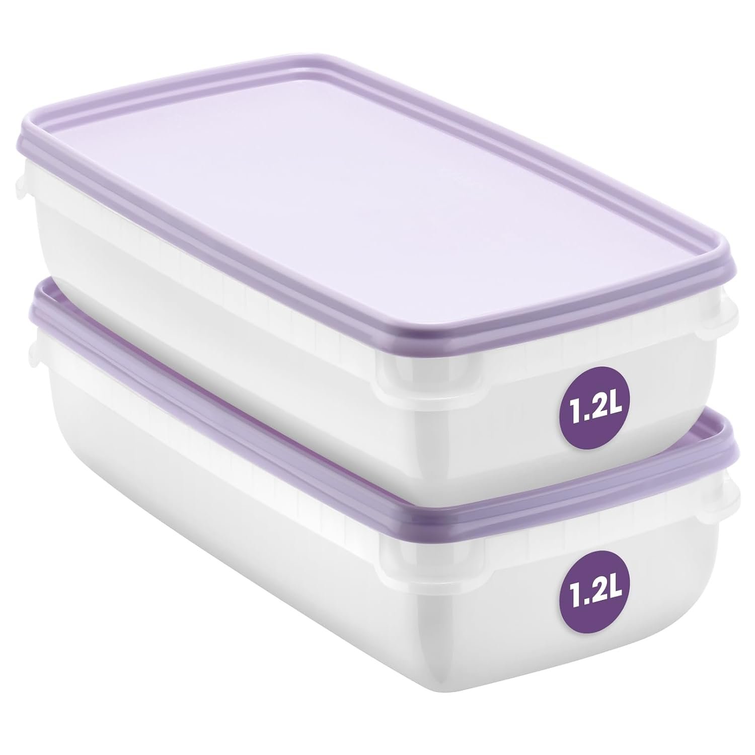 SmartStore Small Food Storage Containers 1,2 L Set of 2 | Suitable for Fridge and Freezer | BPA Free Meal Prep Containers Reusable, Microwavable, Dishwasher Safe, Stacks and Nests
