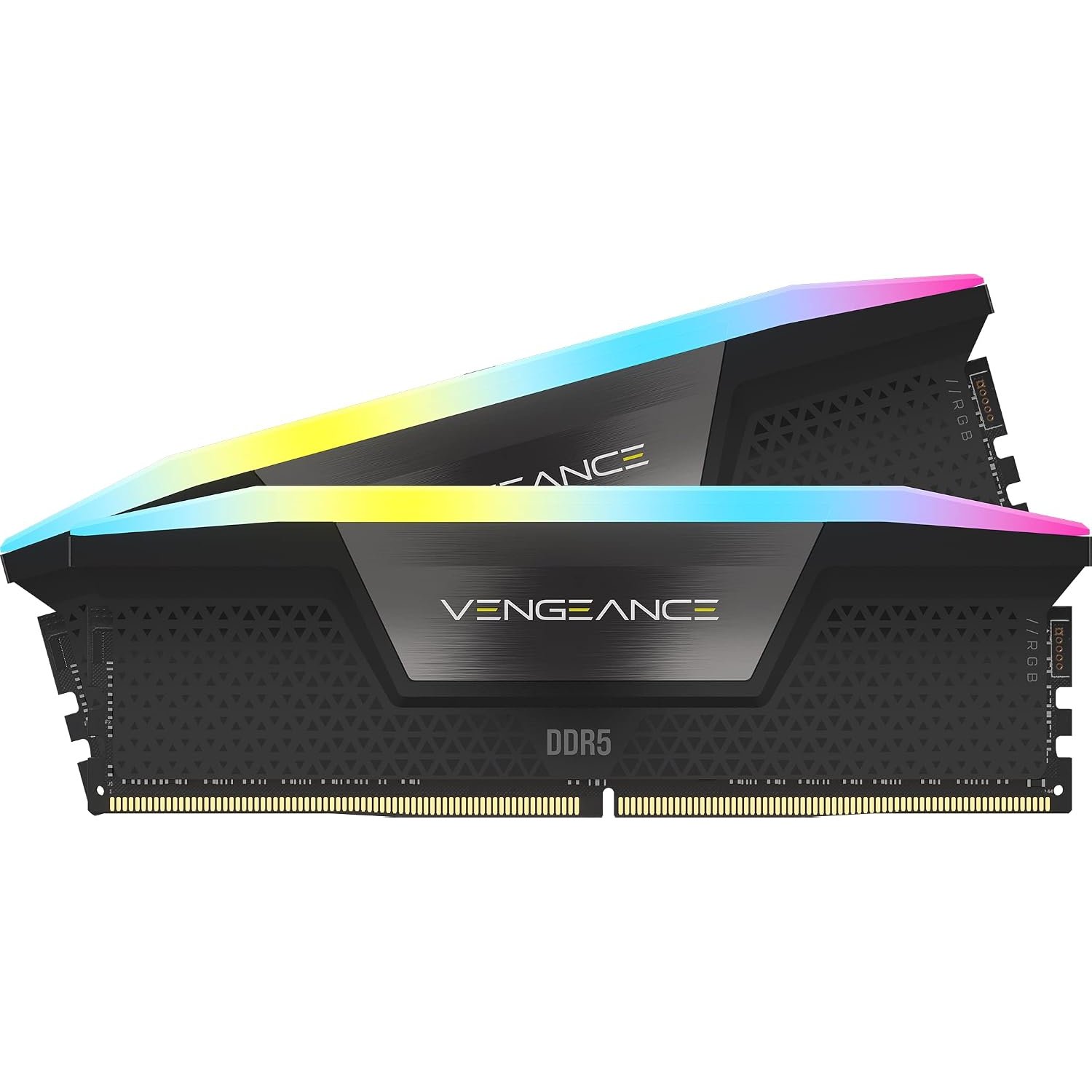 CORSAIR VENGEANCE RGB DDR5 32GB (2x16GB) DDR5 Up to 6000MHz CL30 AMD EXPO Intel XMP iCUE Compatible Computer Memory – Grey (CMH32GX5M2B6000Z30K)