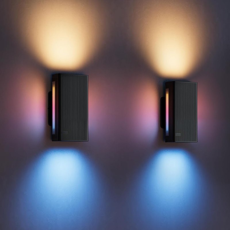 Govee Outdoor UpDown Wall Light, 2 Pack, 1400LM RGBICWW Smart Porch Lights Outdoor with 64 Scene Modes, IP66 Waterproof Wall Sconce for Outdoor Decor, Works with Alexa, Google Assistant and Matter