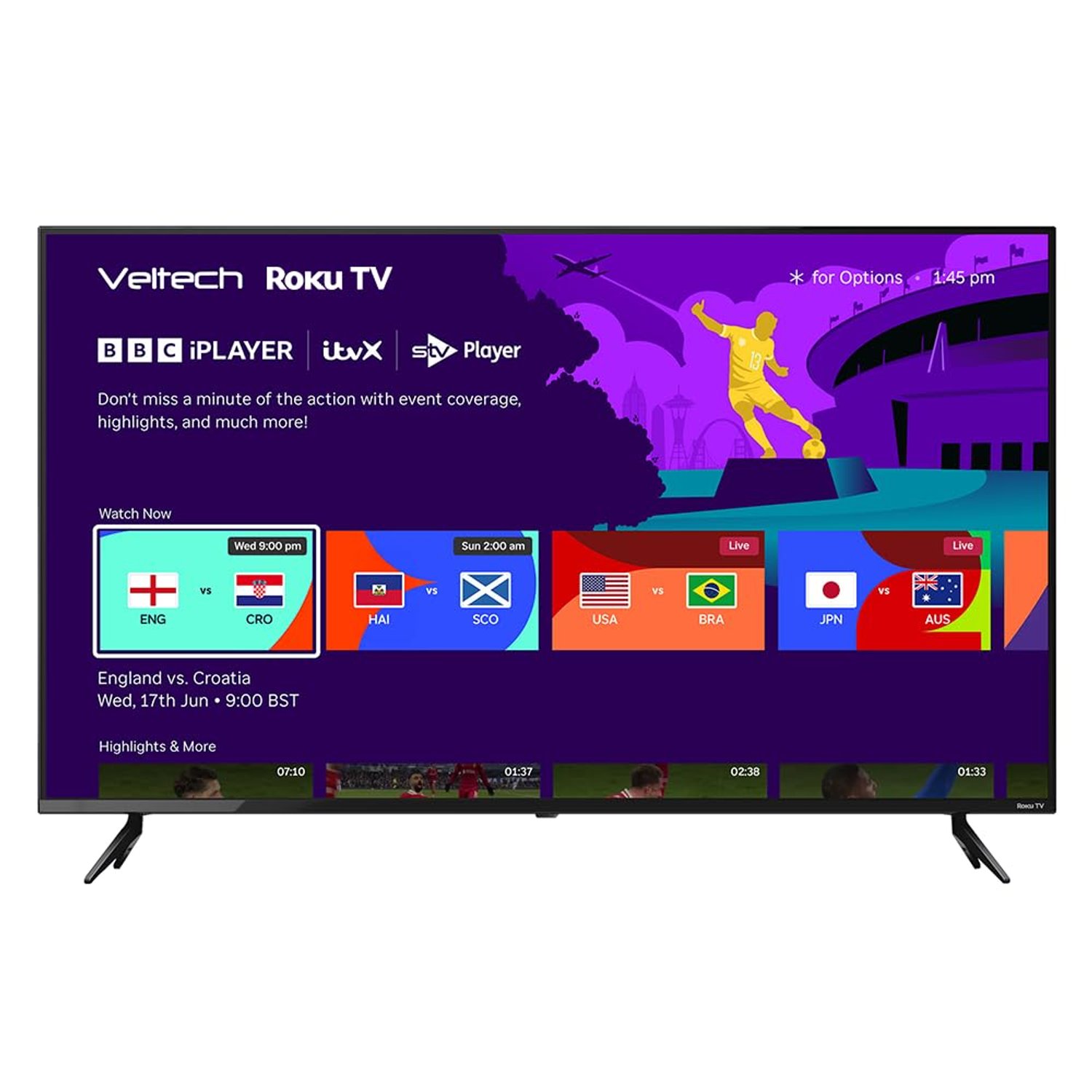 VELTECH 43 Inch Smart TV 4K – UHD Roku TV with F… view 1