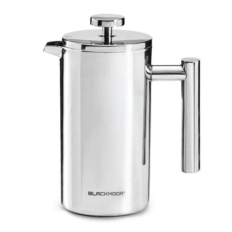 Blackmoor 800ml Stainless Steel Cafetiere French Press, 4-6 Cups, Double Wall Insulated Coffee Maker with Stainless Steel Precision Filter