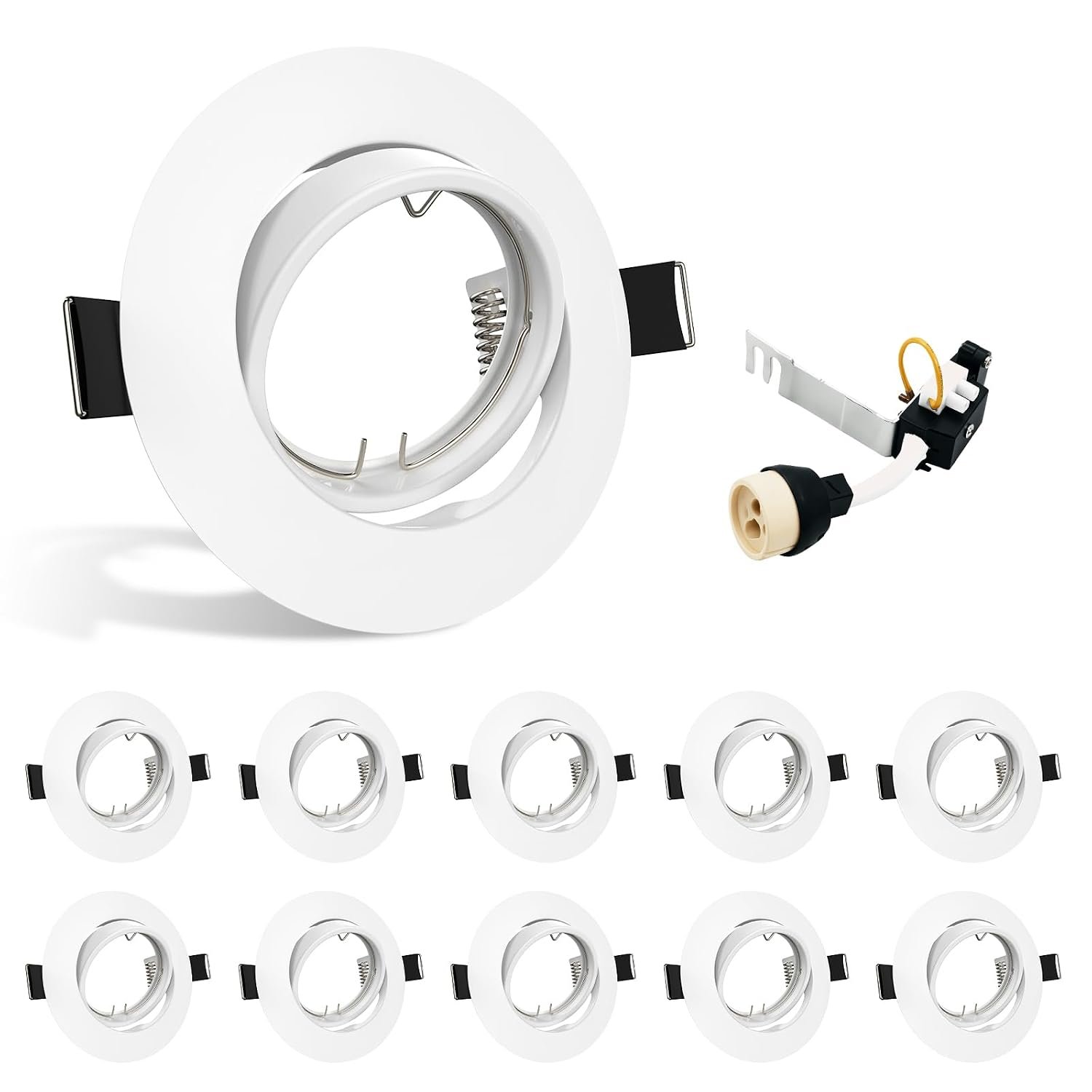 HiBay 10x LED Downlights GU10 Recessed Ceiling Lights Spotlights Round White Spot Light Fittings Indoor 240V