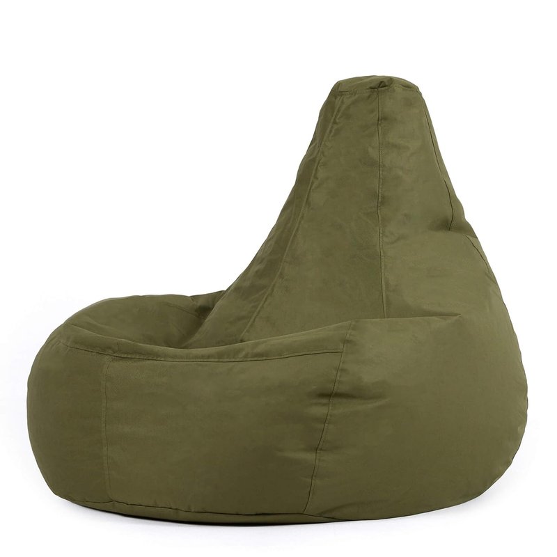 Bean Bag Bazaar Dalton Gaming Bean Bag Chair, Khaki Green, Garden Chair, Water Resistant Fabric, Beanbag for Indoor and Outdoor Use with Filling Included, Garden Furniture, Outdoor Seating
