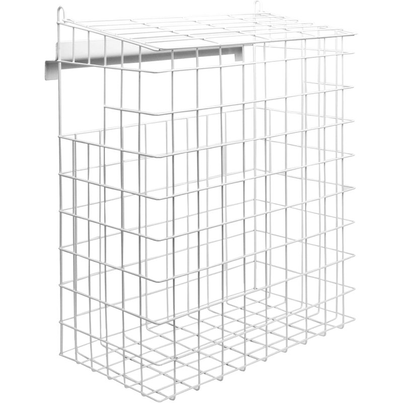 Letterbox Cage | Indoor Mail Catcher | No Screws or Fixings Required | White Iron Post Box Holder | Large Iron Letter Box Catcher | Post Holder