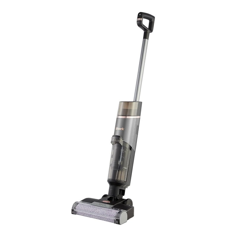 Shark HydroVac Cordless Hard Floor Cleaner with Antimicrobial Brush-Roll & Odour-Neutralising Multi-Surface Solution, Self-Cleaning, Vacuums & Mops Wet & Dry Messes, Grey WD210UK