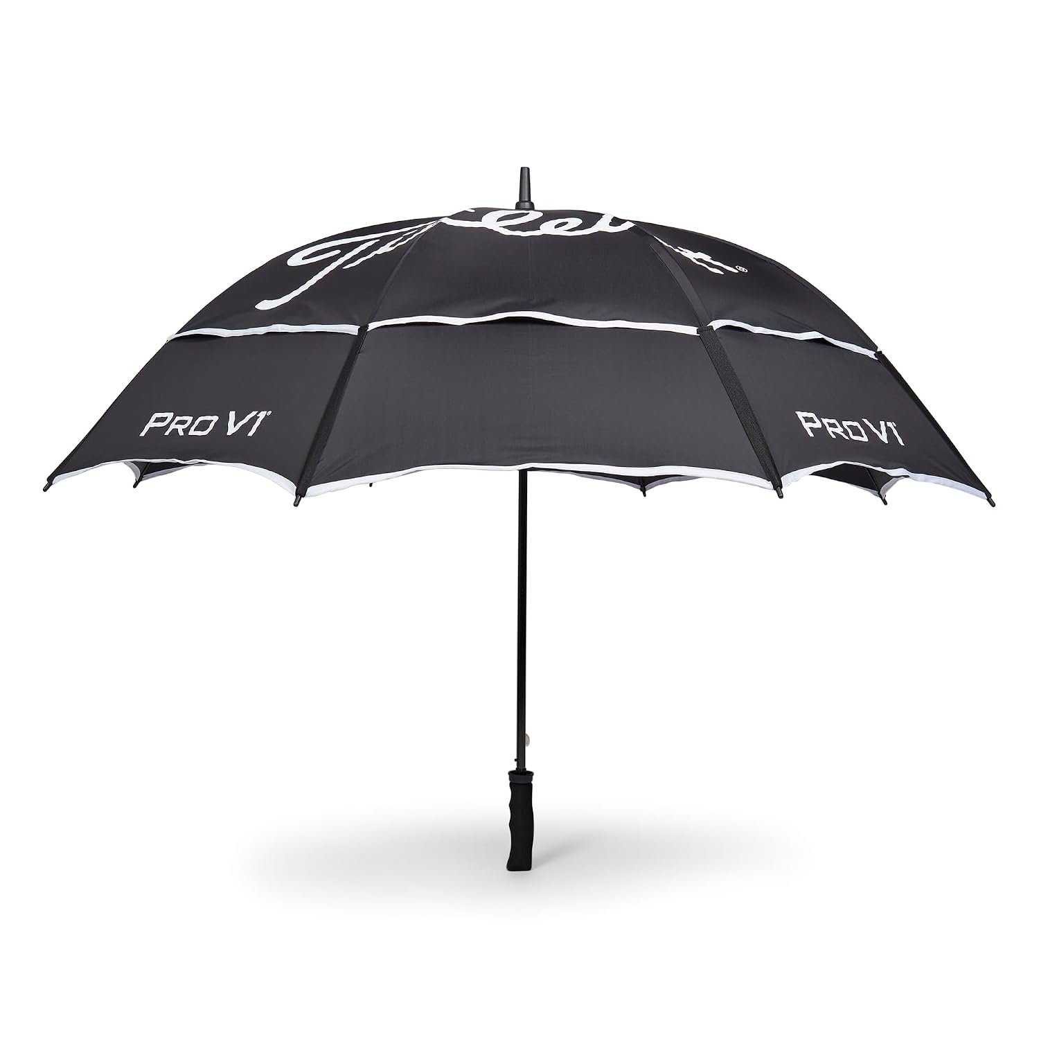 Titleist Tour Double Canopy Golf Umbrella, Black/White