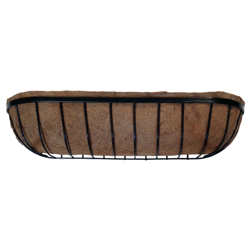 Garden Pride Trough Planter/Manger Planter - Made of plastic coated solid steel, pre-lined with coco liner. Wall mounted planter (36 inches long (91cm))