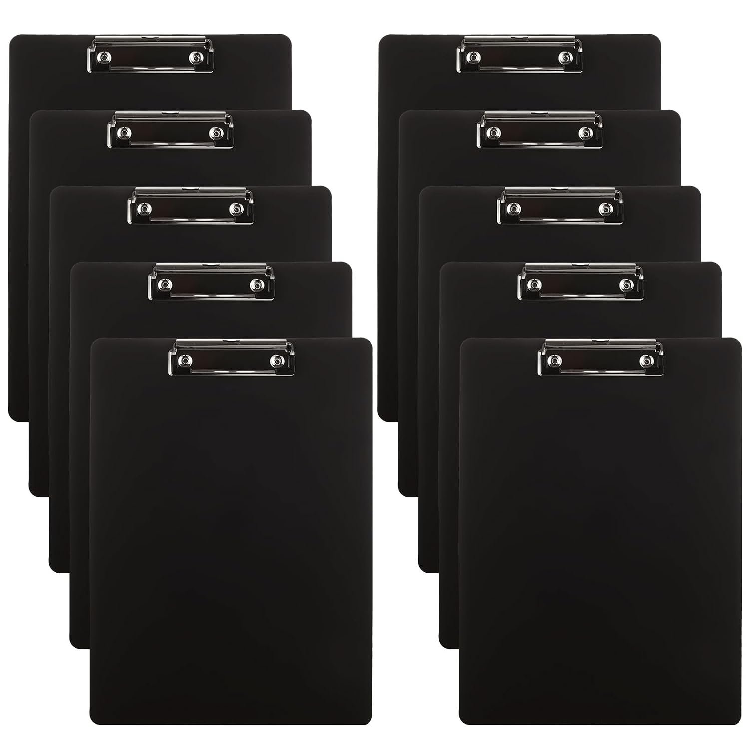 CYEER Clipboard A4 Pack of 10, Plastic Clipboard with Hanging Hole, Black A4 Clipboards Folder Clip Board with Low Profile Clip
