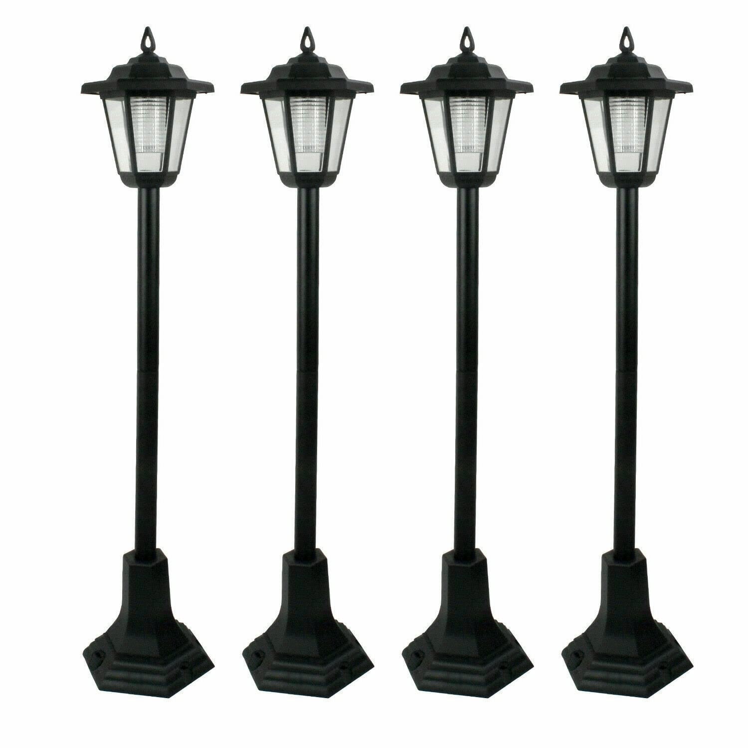 AGP ADVANCED GLOBAL PRODUCTIONS LED Garden Lights Lamp Post Solar Powered Lantern Patio Pathway Walkway Outdoor - 83cm, Black