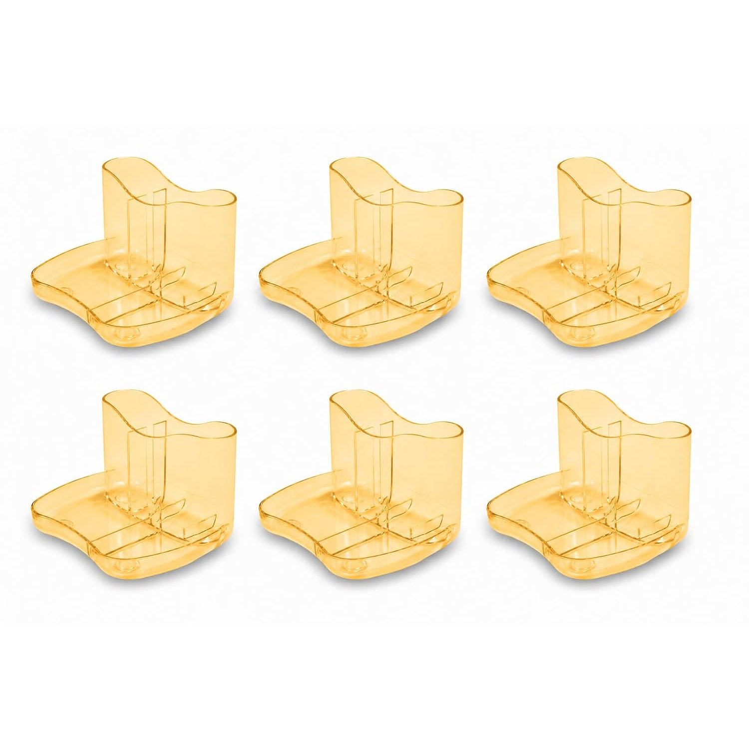 Deflecto Pack of 6 Gemstone collection Contemporary Kaddymaster Desk Tidy - Amber
