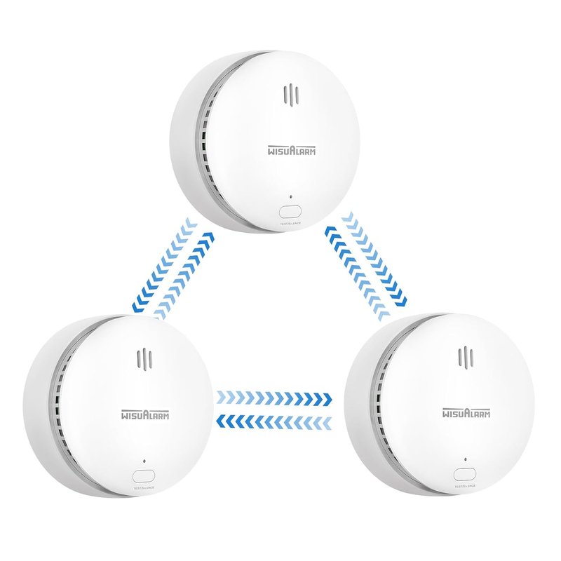 Smoke Alarms for Home Pre-connected,10 Years Battery Life,Interlinked Smoke Alarms, Fire Alarms for Home Scotland Interlinked,Smoke Detector,Compliant with EN14604, CE Certified