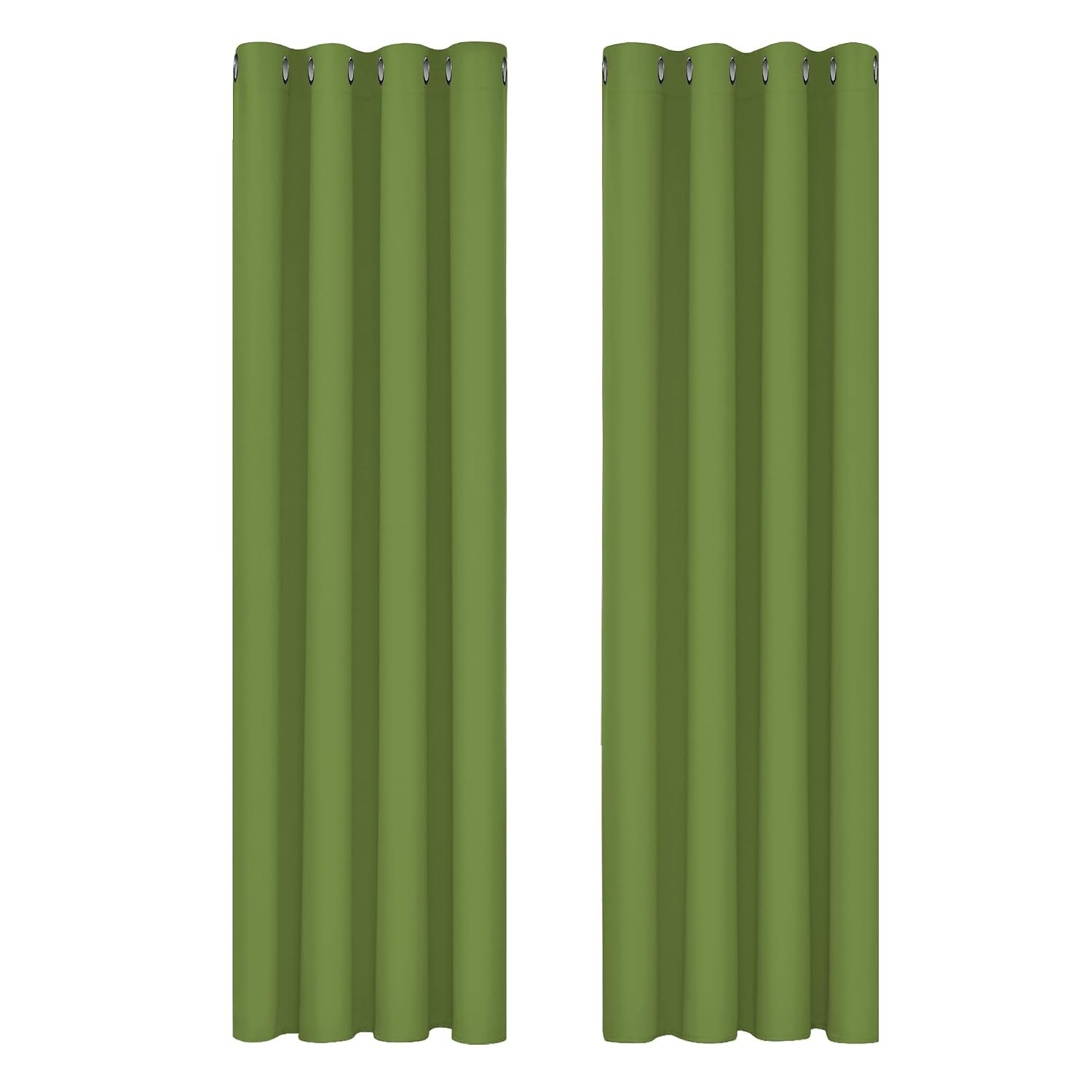 Deconovo Window Treatment Super Soft Solid Thermal Insulated Eyelet Bedroom Blackout Curtains for Kids Green 46x84 Inch 2 Panels