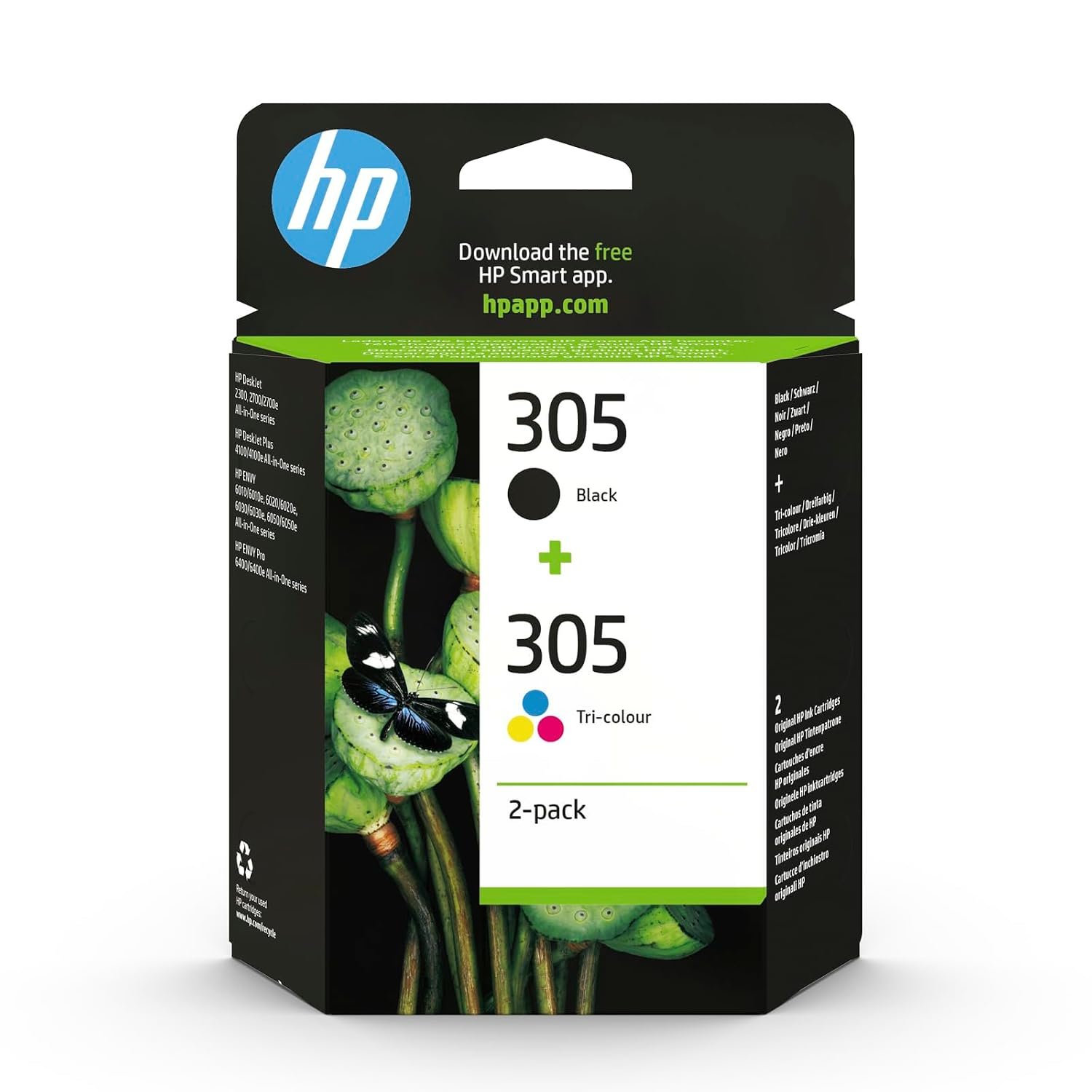 HP 305 Black/Tri-Colour Original Ink (6ZD17AE) – Works with: HP DeskJet 2700, 2700e, 2800, 4100, 4100e, 4200e Series, ENVY 6000, 6000e series, ENVY Pro 6400, 6400e series