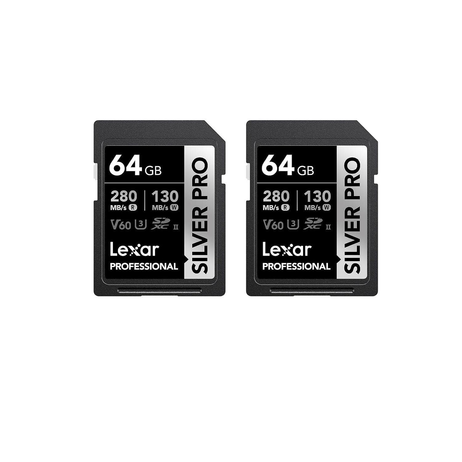 Lexar SILVER PRO SD Card 2x64GB UHS-II SDXC