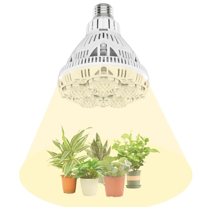 SANSI E27 24W LED Horticultural Bulb for Indoor Plants, Full Spectrum Plant Grow Light for Germination Growth Flowering Fruit (PPF 40μmol/s, Veg Cover 2x3 sq ft)