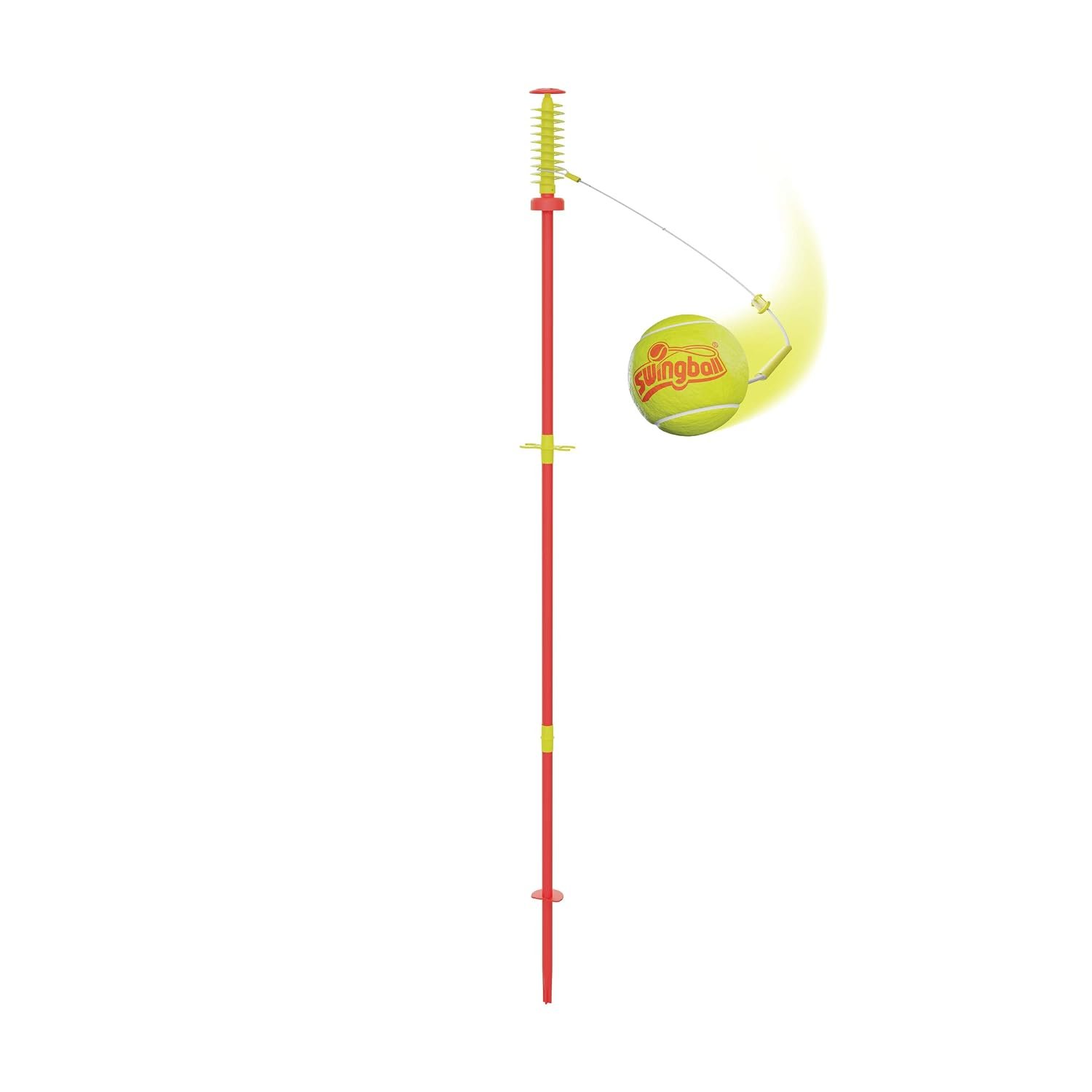 Swingball Classic Original | Red and Yellow | Outdoor Activities | Traditional Pole in the Ground Set | Real Tennis Ball and 2 Championship Bats | Suitable for Everyone 5 years+