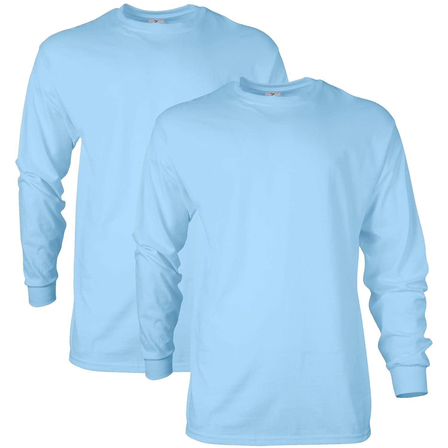 Gildan Unisex's Ultra Cotton Long Sleeve T-Shirt, Style G2400, Multipack, Light Blue (2-Pack), 3XL (Pack of 2)