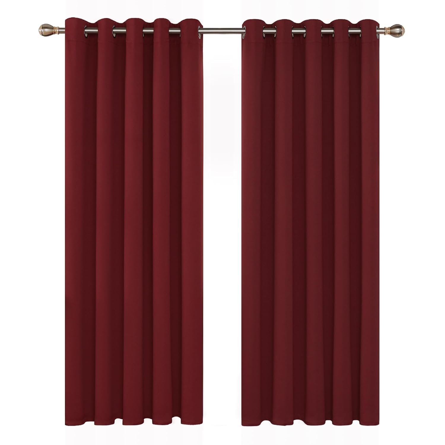 Deconovo Window Treatment Thermal Insulated Eyelet Blackout Curtains Blind for Girls 66 x 72 Inch Drop 2 Panels Red